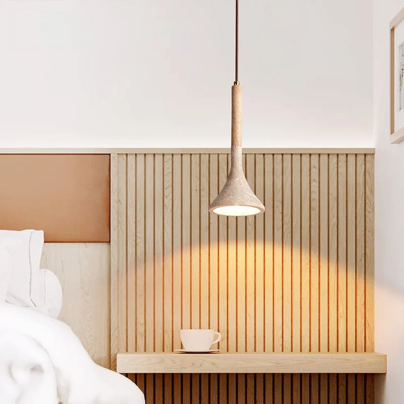 DecorBites™ LED Pendant Light Yellow Travertine Modern Hanging Lampara