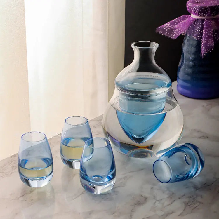 DecorBites™ Glass Wine Pot Ice Jug Sake Cup Whiskey Dispenser Creative Decanter