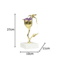 DecorBites™ Amethyst Flower Ornaments Gold-plated Dragonfly Decor Sculpture Room Decor