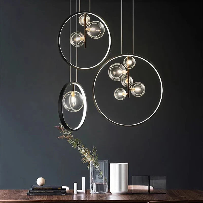 DecorBites™ Crystal Chandelier Stair Pendant Lamp Living Room Interior Lighting