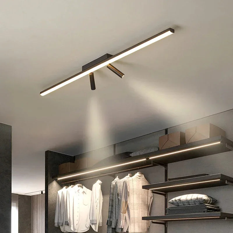 DecorBites™ Acrylic Black Strip LED Chandeliers for Indoor Living Dining Room