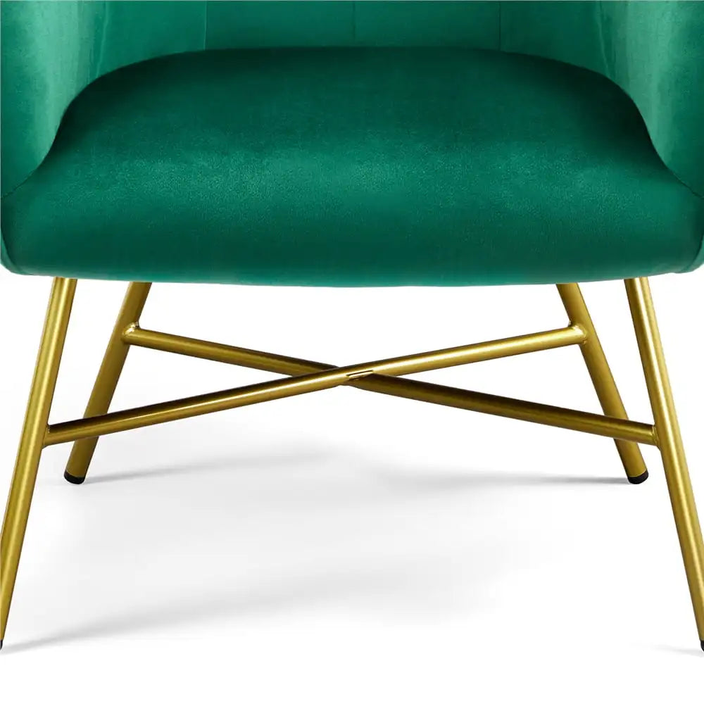 DecorBites™ Alden Design Velvet Club Accent Chair - Green Lounge Chair for Elegant Living Spaces