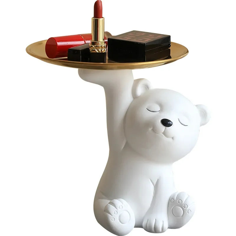 DecorBites™ Bear Figurine Resin Sculpture Home Decor Storage Box Living Room Ornaments