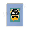DecorBites™ Blue Cool Beans Pesto Pasta Food Art Poster Soy Pun