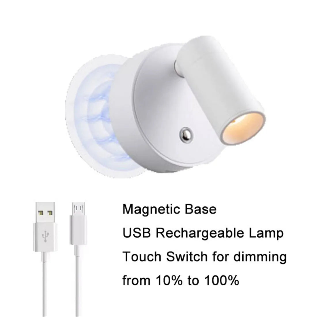 DecorBites™ LED Magnetic Wall Light Touch Dimmable Bedside Lamp