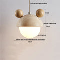 DecorBites™ LED Pendant Lamp White Glass Wire Adjustable Travertine Hanging Lights