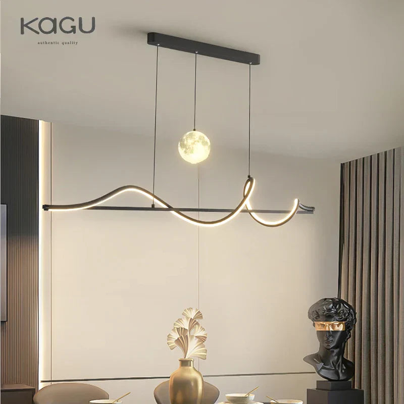 DecorBites™ LED Pendant Light - Modern White/Black Long Line for Home, Restaurant, Office