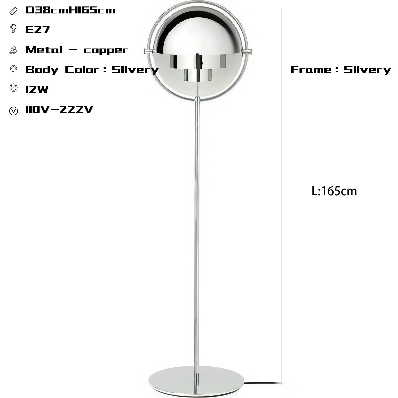 DecorBites™ Black Gold Metal Floor Lamp for Modern Living Room and Bedroom Décor