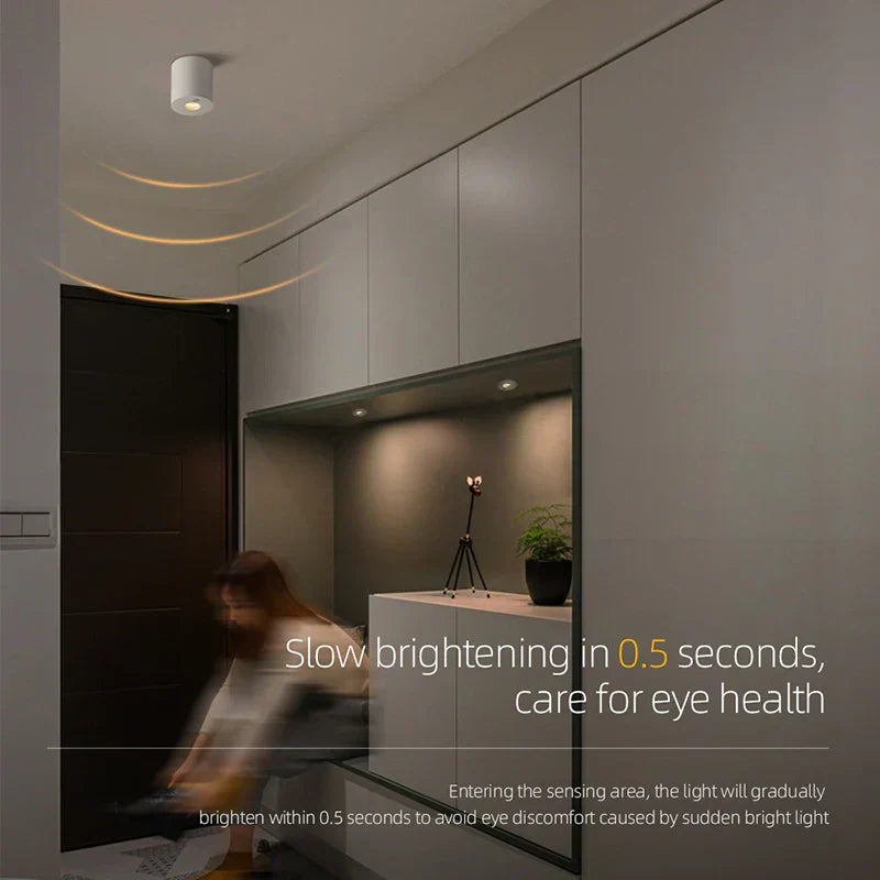 DecorBites™ 5W LED Sensor Downlight: Human Body Detection, White, Anti-glare, Surface Mount