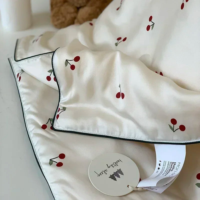 DecorBites™ Cooling Quilt: Soft Silky Single Double Bed Blanket for Summer & Autumn