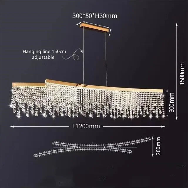 DecorBites™ Crystal Chandelier: Modern Living Room, Dining Room, Kitchen Ceiling Light