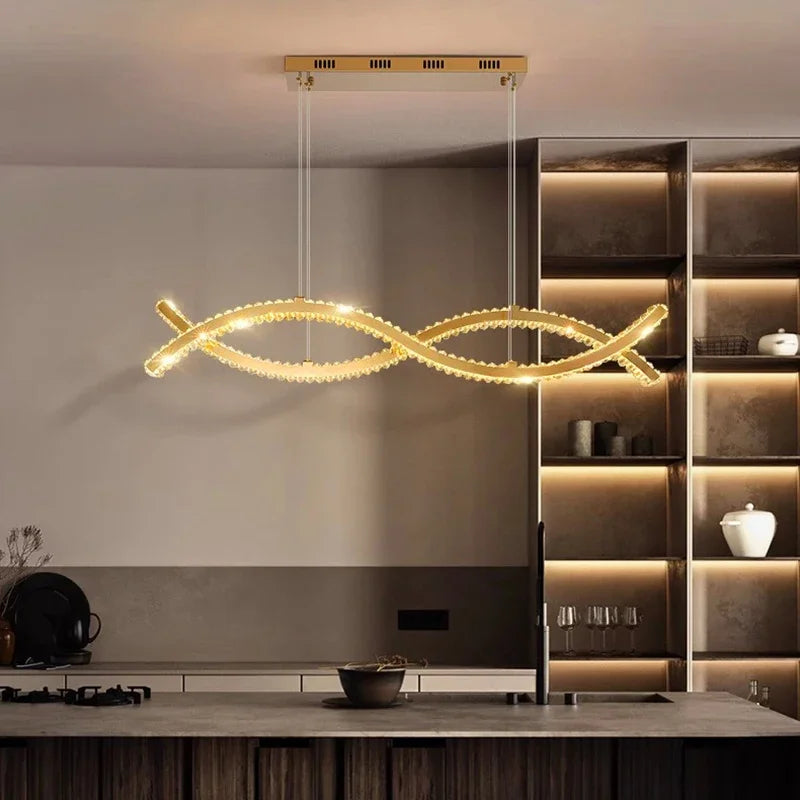 DecorBites™ Crystal Chandelier Pendant Light for Living and Dining Room Luxurious Ceiling Lighting