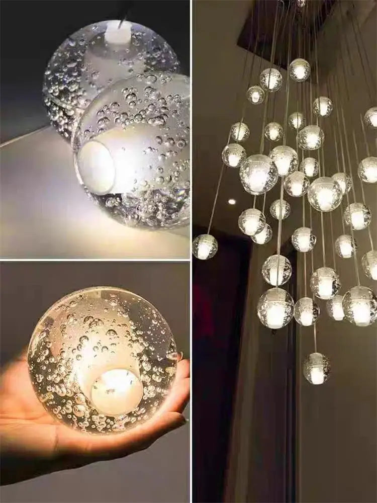 DecorBites™ Crystal Ball LED Chandelier for Modern Living Room & Bedroom décor