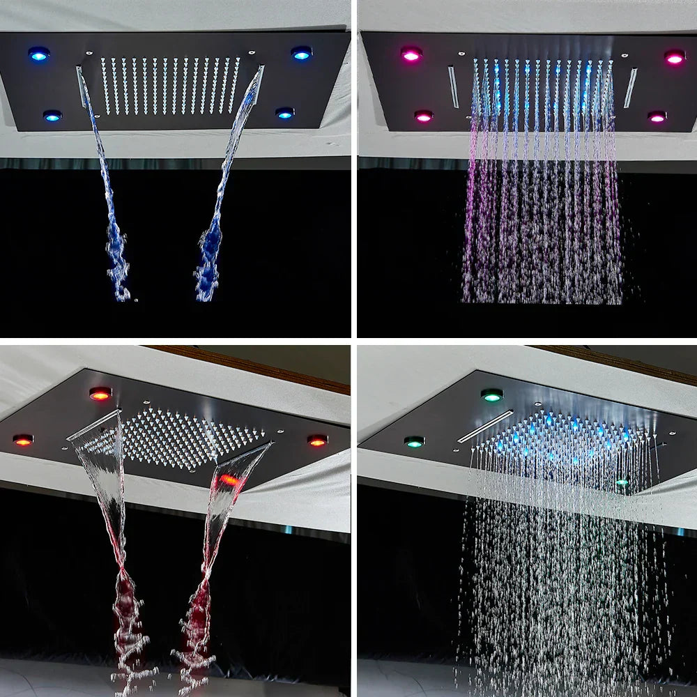 DecorBites™ LED Shower Faucet Set Rain Waterfall System with Remote Control & Colorful Ceiling Display