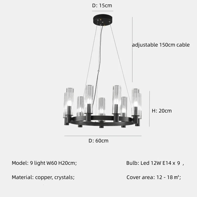 DecorBites™ Crystal Chandelier Pendant Lights - Luxury LED Lighting for Living Room