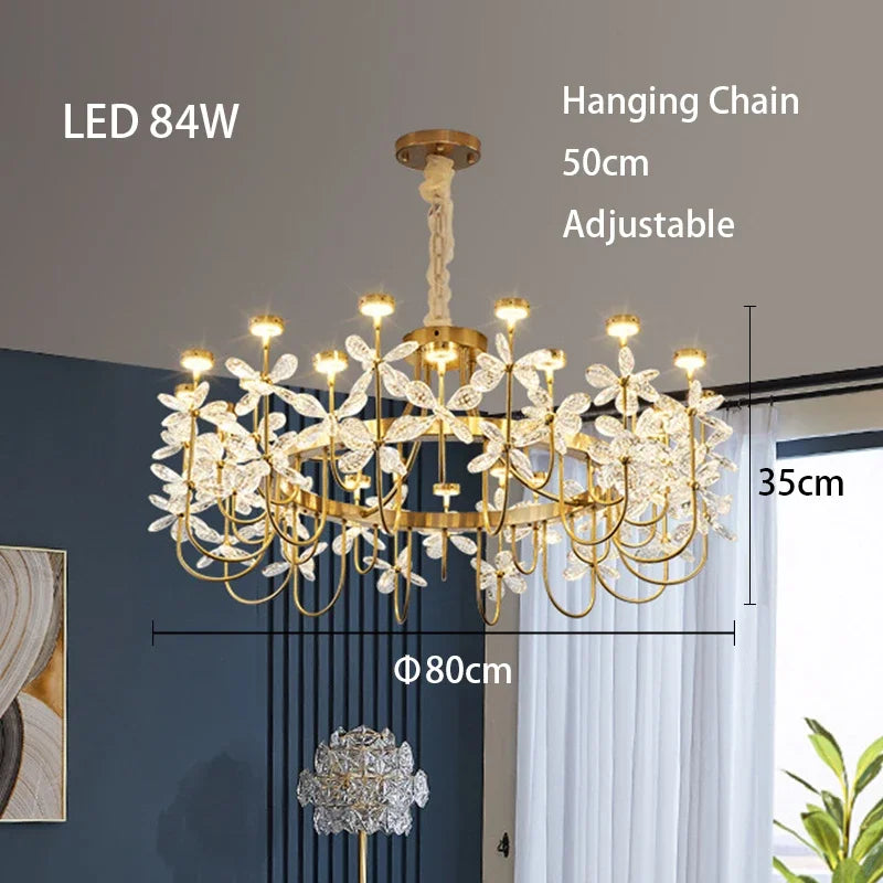 DecorBites™ Butterfly Chandelier: Modern LED Dimmable Pendant Lamp Luxe Crystal Decor-Light 2024