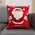 DecorBites™ Christmas Snowflake Deer Cushion Cover Green Red Square Embroidery Pillow Case 45x45cm