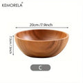 DecorBites™ Acacia Wooden Salad Bowl - Anti-scalding Wooden Bowl for Fruit, Vegetables, and Ice Cream