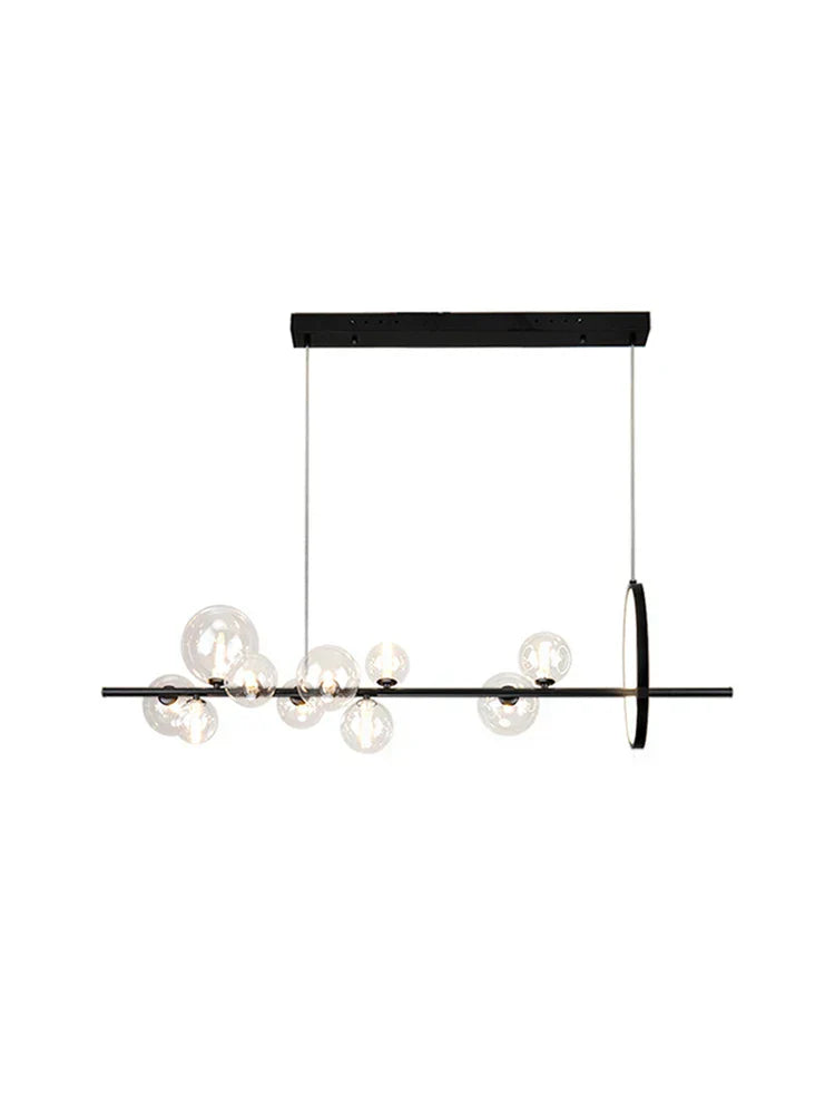 DecorBites™ Black Postmodern Bubble Glass Chandelier with Multi Clear Balls