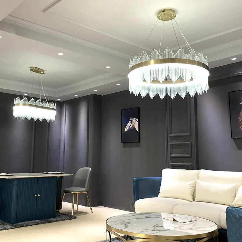 DecorBites™ Crystal Pendant Chandelier Remote Control Dimmable LED Lighting