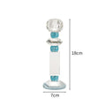 DecorBites™ Blue Diamond Crystal Glass Candle Holder Candelabrum