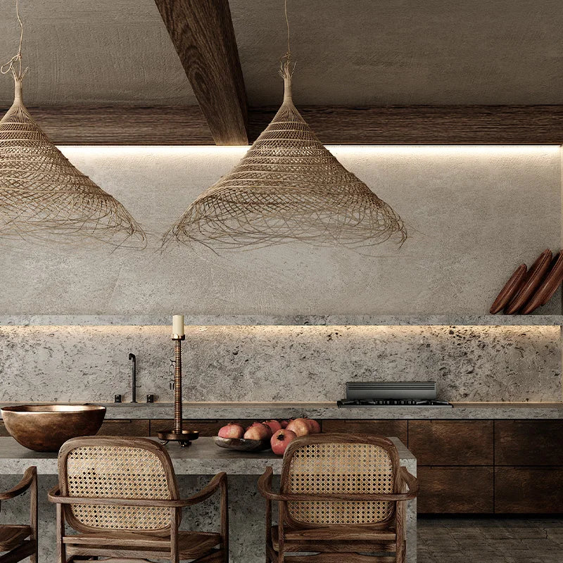 DecorBites™ Bamboo LED Pendant Chandelier for Dining, Bedroom, Restaurant, Hotel & Home Decor