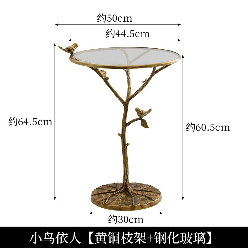DecorBites™ Brass Bird Side Table - Luxury Living Room Sofa Table for Creative Home Decor