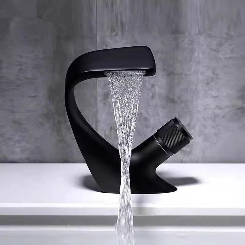 DecorBites™ Gray Basin Faucet | Brass Chrome Mixer Tap | Single Handle Sink Faucet