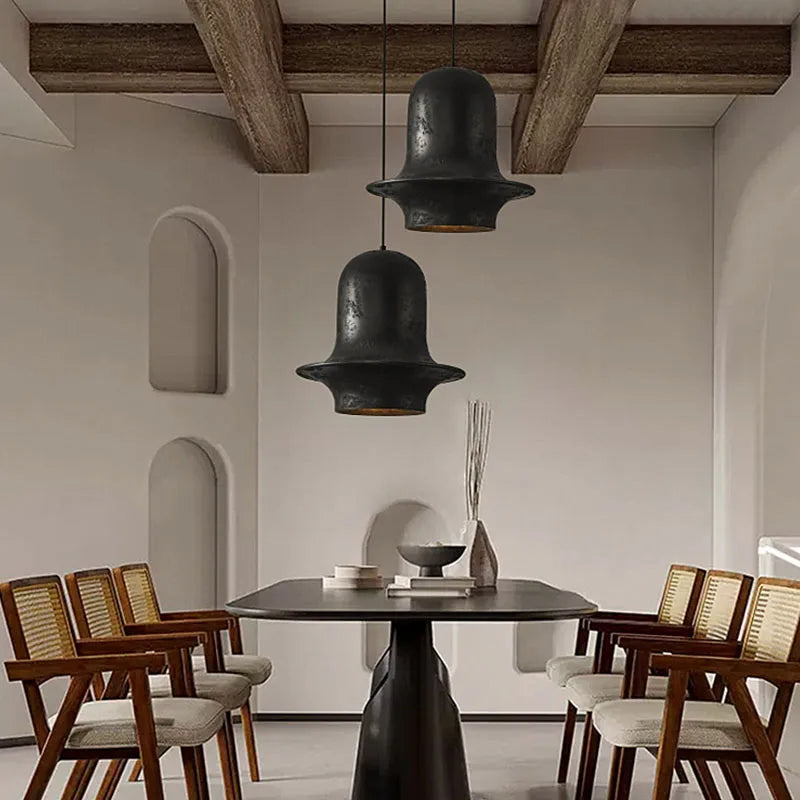 DecorBites™ Black Wabi-Sabi Industrial Chandelier for Restaurant Cafe and Bedroom