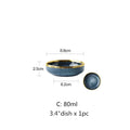 DecorBites™ Blue Gradient Ceramic Plate Set - Elegant Dinner & Dessert Plates, Salad Soup Bowl - Luxury Tableware