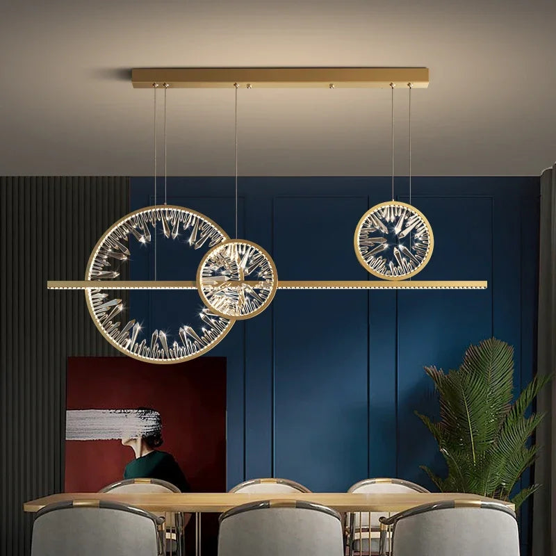 DecorBites™ Crystal Ring Chandelier: Modern Nordic Living Room Light, Luxury Minimalist Home Decor Lamp
