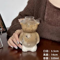 DecorBites™ Bear Glass Cups: Cute Heat-resistant 320ml Latte Cups for Coffee.