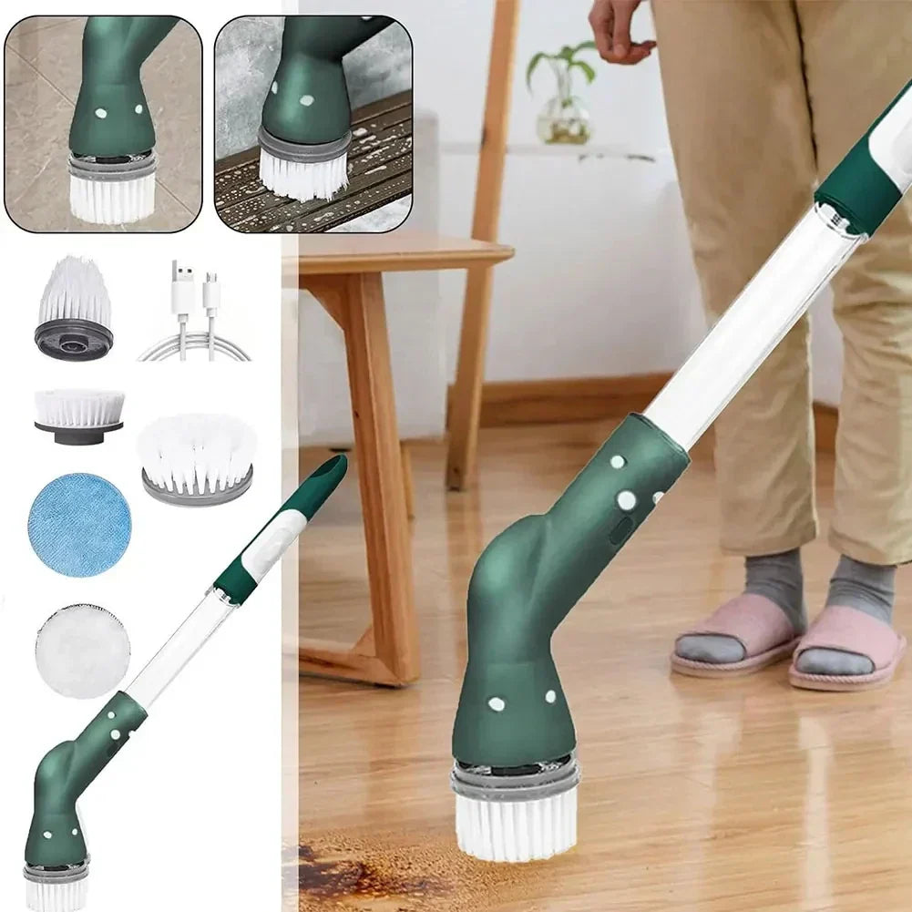 DecorBites™ Electric Spin Cleaner + 6 Brush Heads - Turbo Scrub for Kitchen, Bathroom & Floors