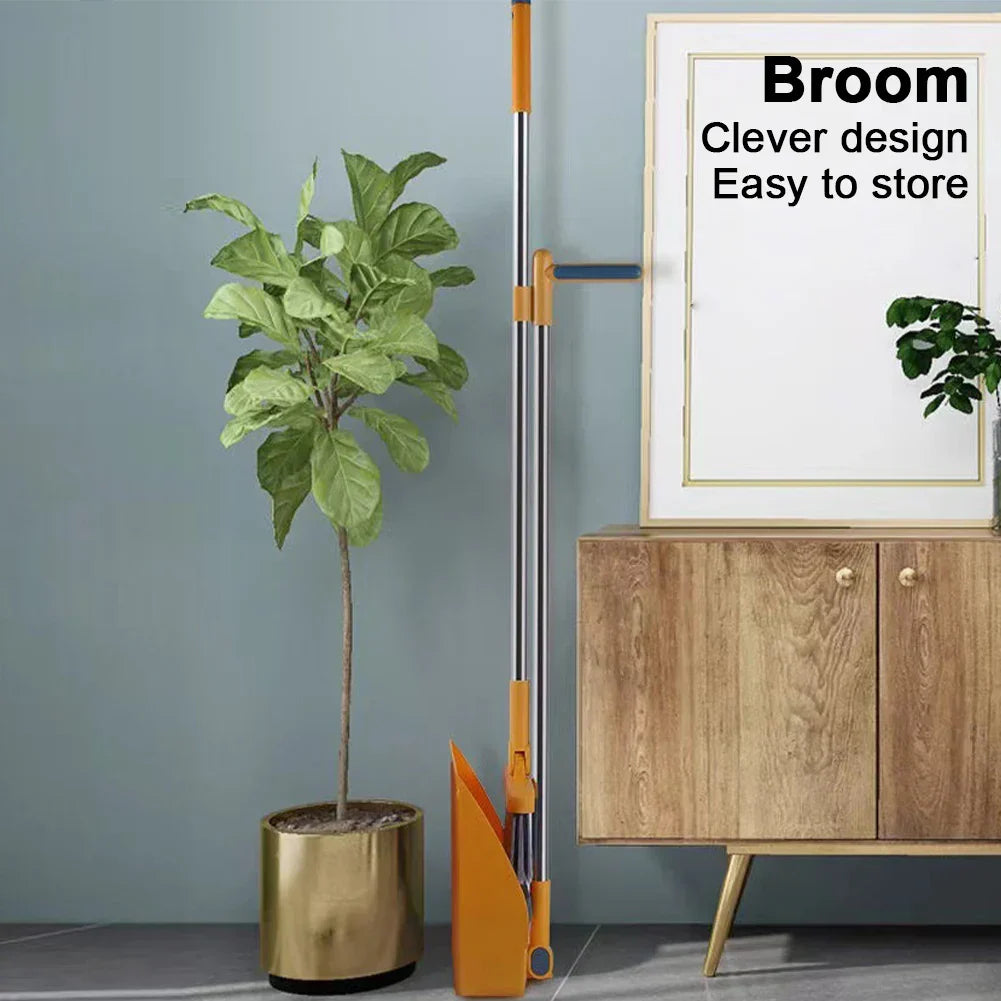 DecorBites™ Household Broom Scoop Set: Folding Dustpan, Broom & Shovel, Water Wiper, Pet Hair Grabber