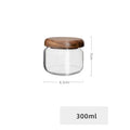 DecorBites™ Acacia Wood Lid Clear Glass Storage Jar 300ml Dry Food Snacks Candy Spice Jar