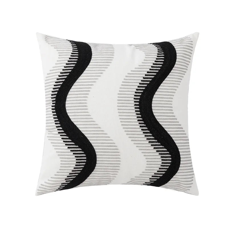 DecorBites™ Daisy Yellow Floral Geometric Pillow Cover - Soft Cozy Embroidery for Living Room