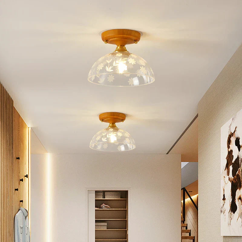 DecorBites™ Brass Glass Ceiling Lamp Modern LED Light Fixture - Elegant Home Decor