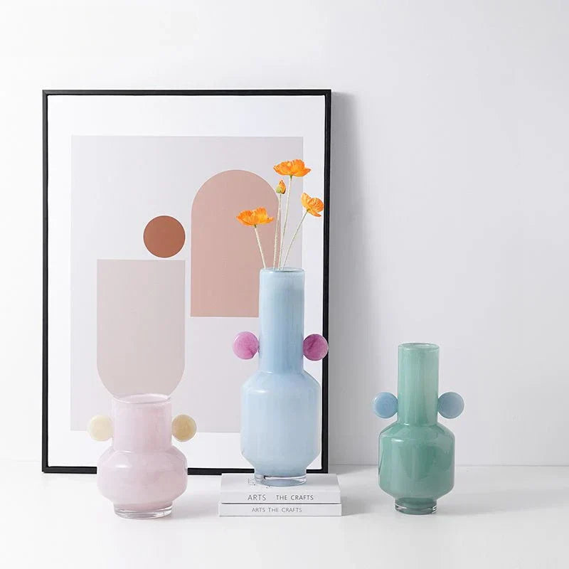 DecorBites™ Glass Vase with Ears: Floral Arrangement Accessory