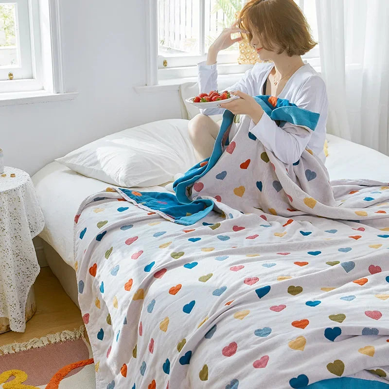 DecorBites™ Cartoon Lion Cotton Throw Blanket for Bed & Sofa