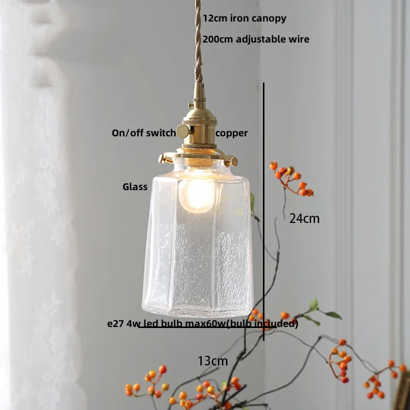 DecorBites™ Clear Glass LED Pendant Light - Modern Nordic Design - Adjustable Hanging Lamp