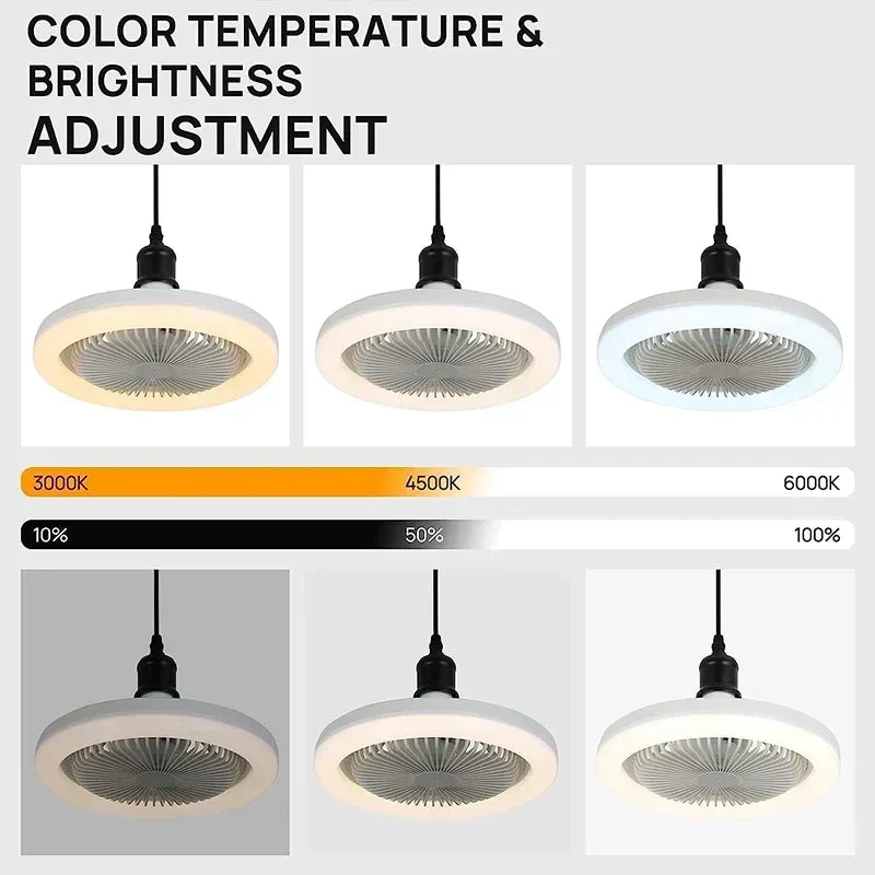 DecorBites™ Ceiling Fan & Light Combo with Remote Control, Silent Operation, E27 Base