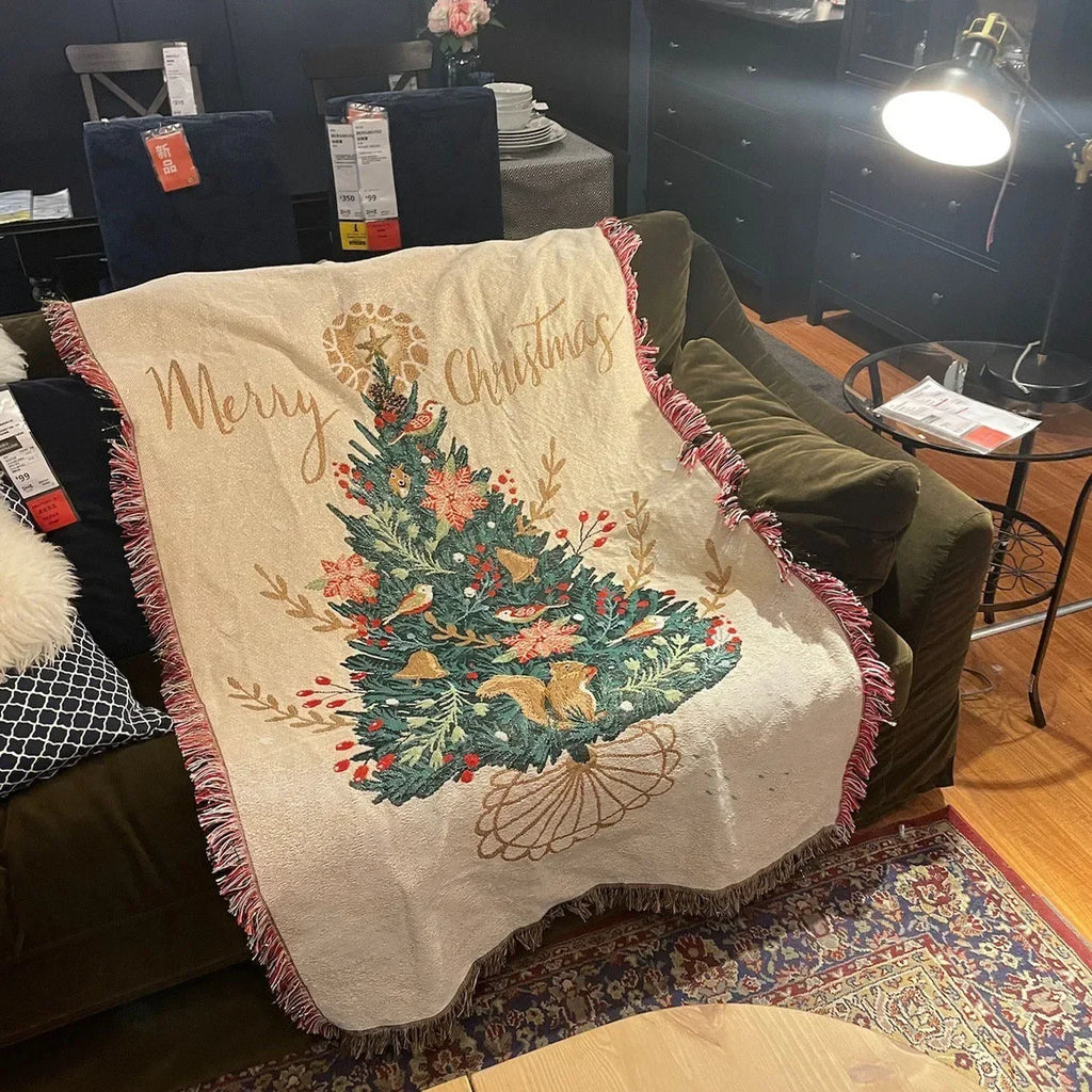 DecorBites™ Christmas Throw Blanket - Festive Living Room Decor & Sofa Towel