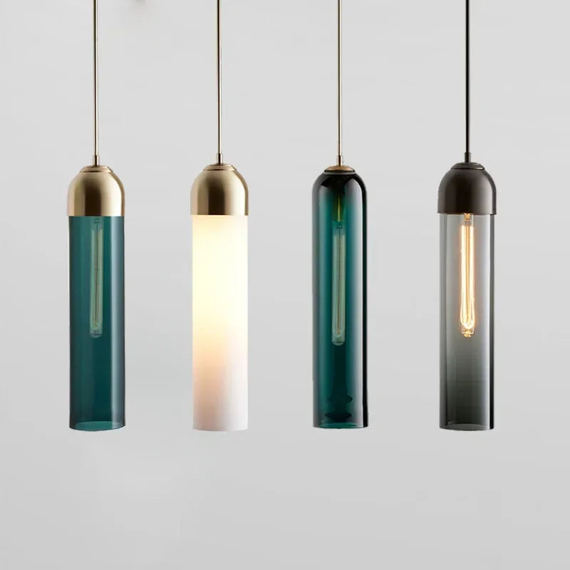 DecorBites™ LED Green Glass Pendant Lamp for Kitchen Bar Decor - Hanging Chandeliers Lighting
