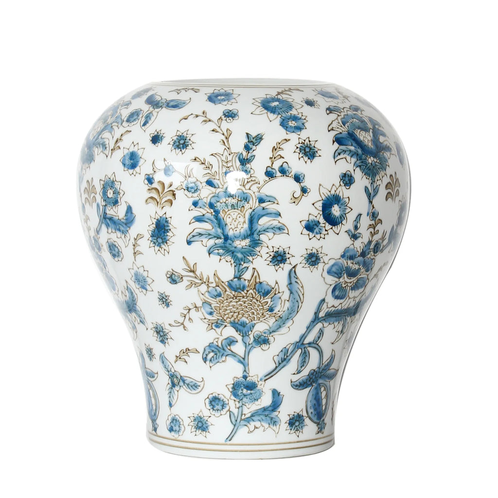 DecorBites™ Blue and White Porcelain Ceramic Vase Chinese Retro Style Home Decoration Flowerpot