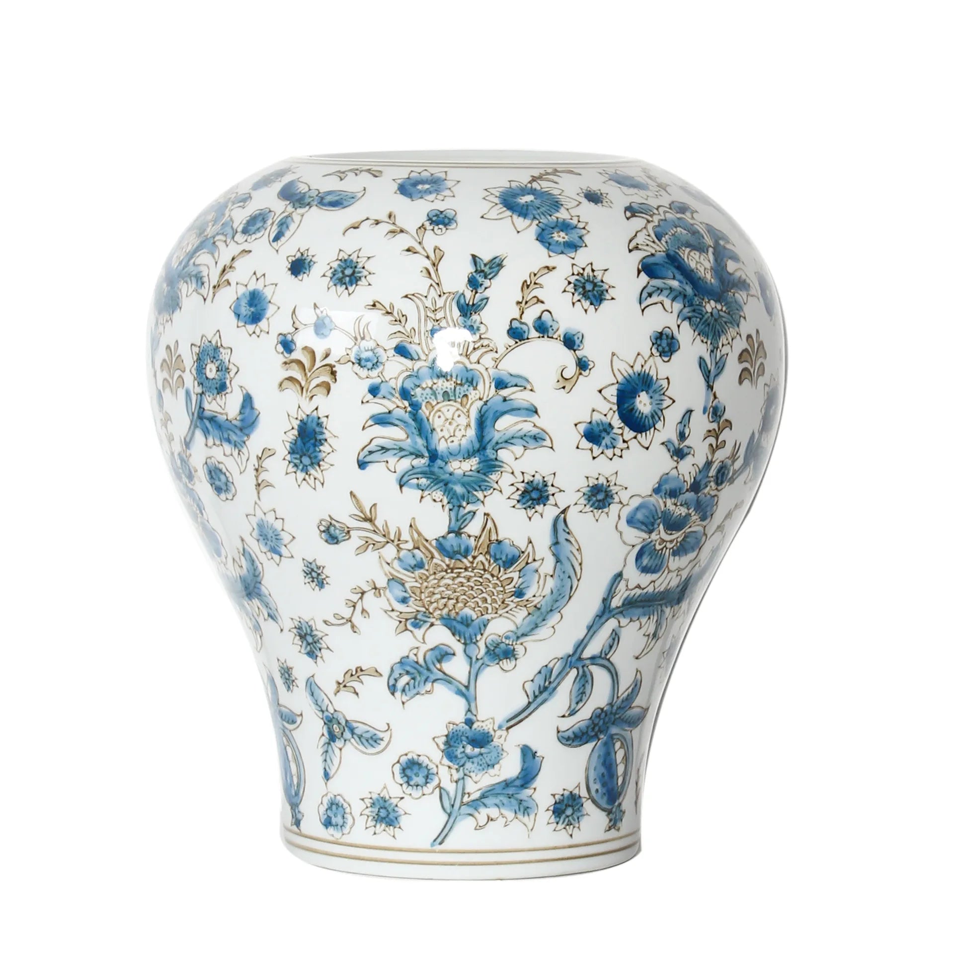 DecorBites™ Blue and White Porcelain Ceramic Vase Chinese Retro Style Home Decoration Flowerpot