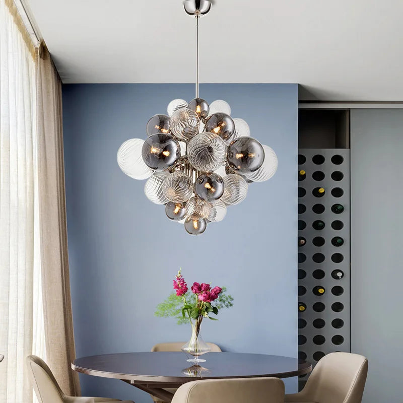 DecorBites™ Glass Ball Ceiling Chandelier for Living Room Dining Bedroom - Nordic Air Bubble Pendant Light