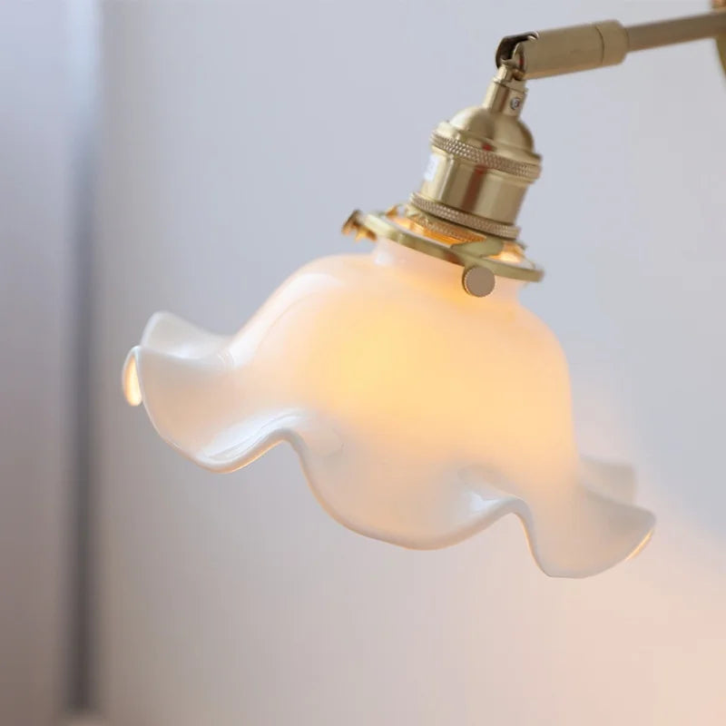 DecorBites™ Ceramic LED Wall Lights | Pull Chain Switch | Bedroom Mirror Fixture