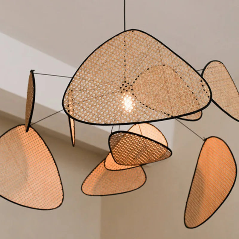 DecorBites™ Hand Made Rattan Art Pendant Chandelier for Modern Living Room, Dining Room, Bedroom.