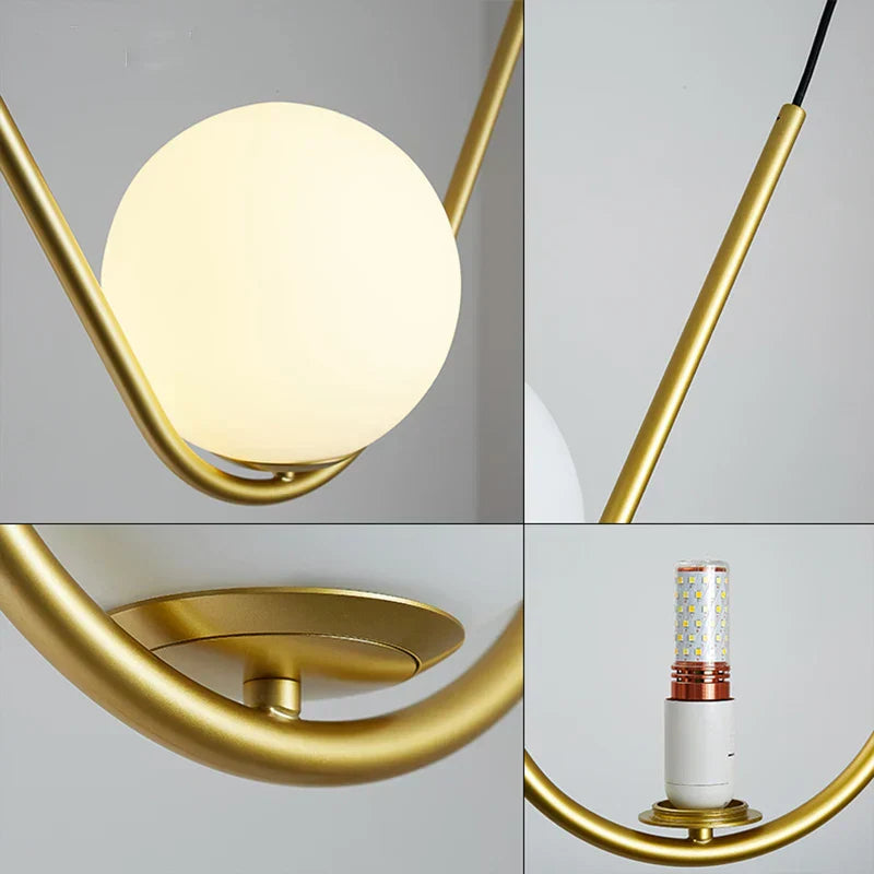 DecorBites™ Golden Black Perle Trio Pendant - Metal G9 LED Linear Dining Light