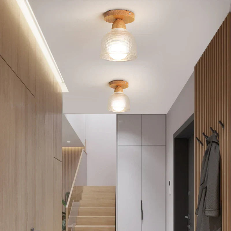 DecorBites™ Clear Glass LED Ceiling Light Fixture for Modern Home Aisle Balcony Restaurant Hallway Lighting